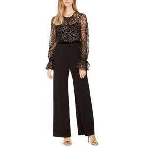 NWT Adrianna Papell womens Glitter Velvet Jumpsuit